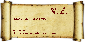 Merkle Larion névjegykártya